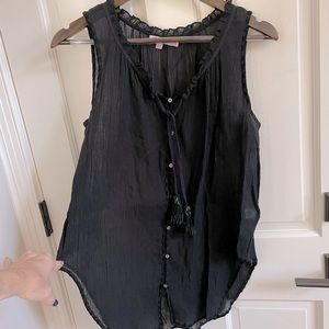 Calypso gauzey tank with tassels